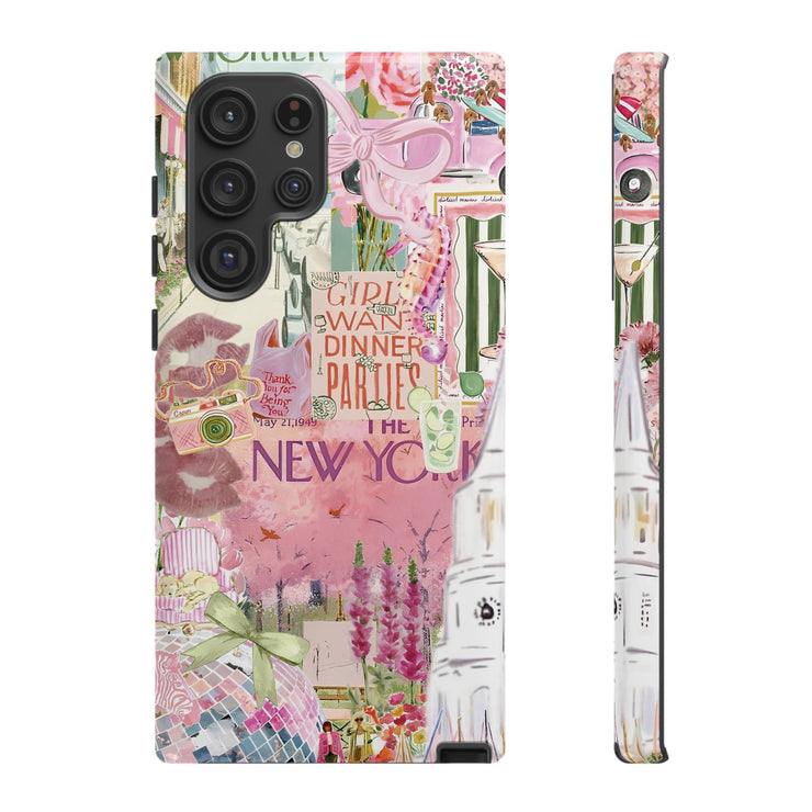 New York Pink Collage Samsung Cases