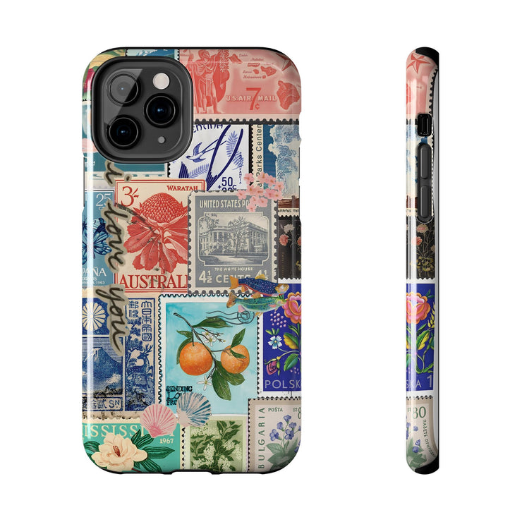 Vintage European Stamps Tough iPhone Case