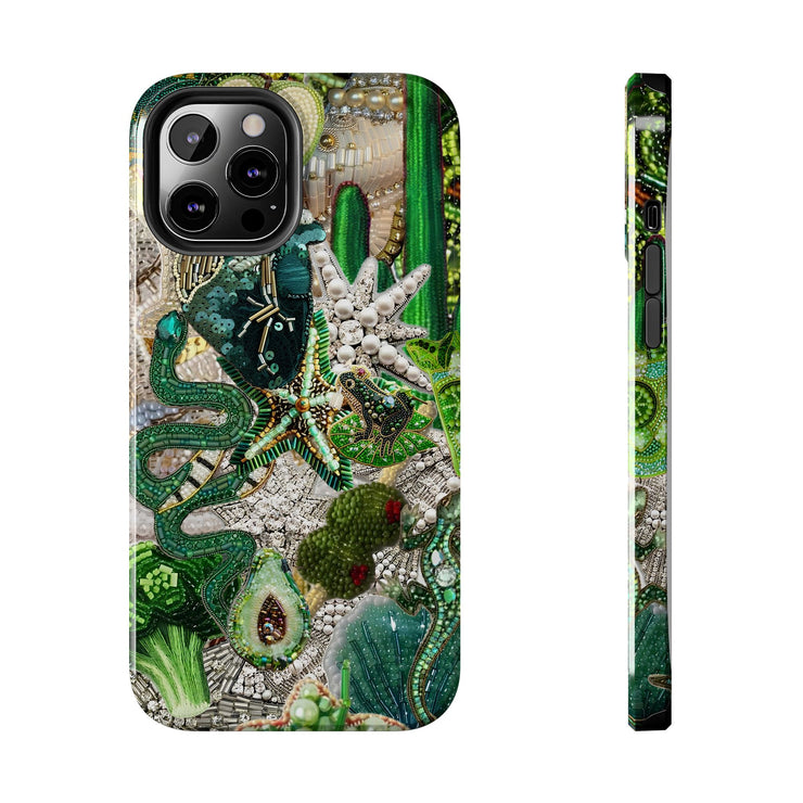 Green Vintage Mosaic Collage iPhone Case