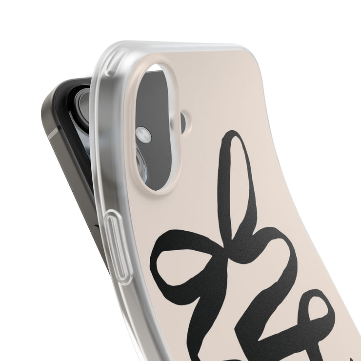 Black Bow on Cream Flexi iPhone Cases