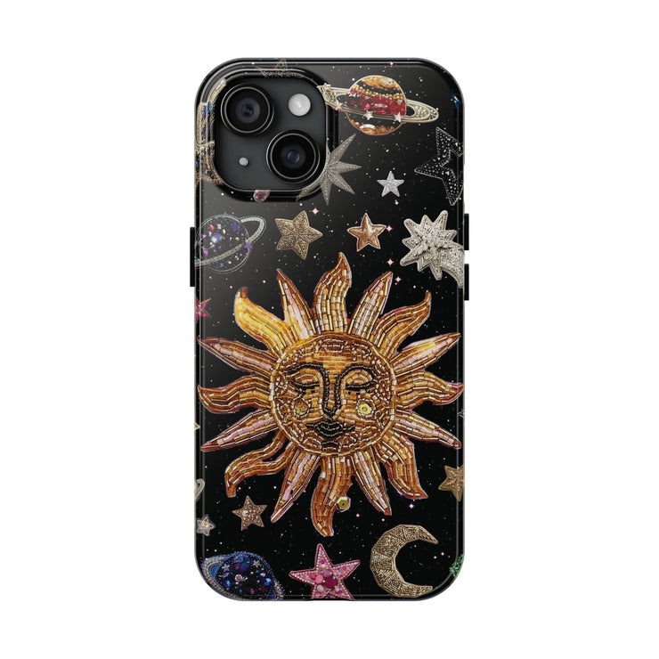 Sun Moon Star Faux Celestial Tough iPhone Case