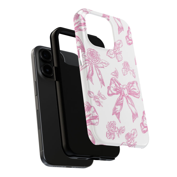 Pink Valentine Toile De Jouy Tough iPhone Case