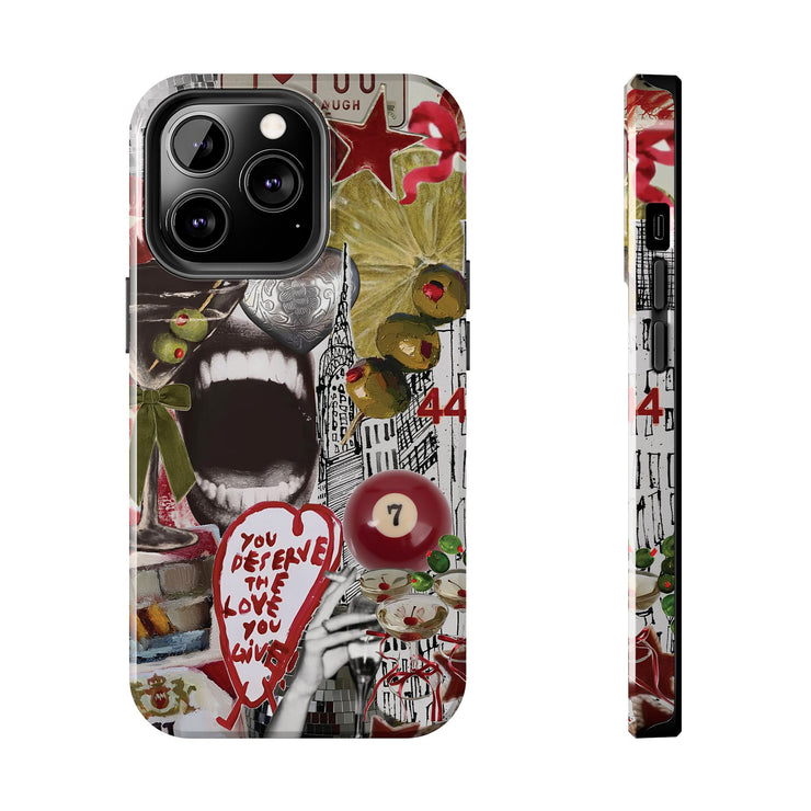 Red 7 Ball Coquette Collage Tough iPhone Case