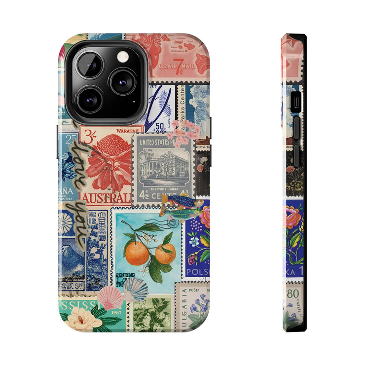 Vintage European Stamps Tough iPhone Case