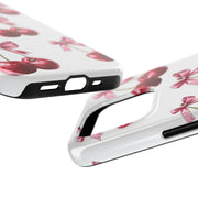 Pink Coquette Cherries With Bow Tough iPhone Case