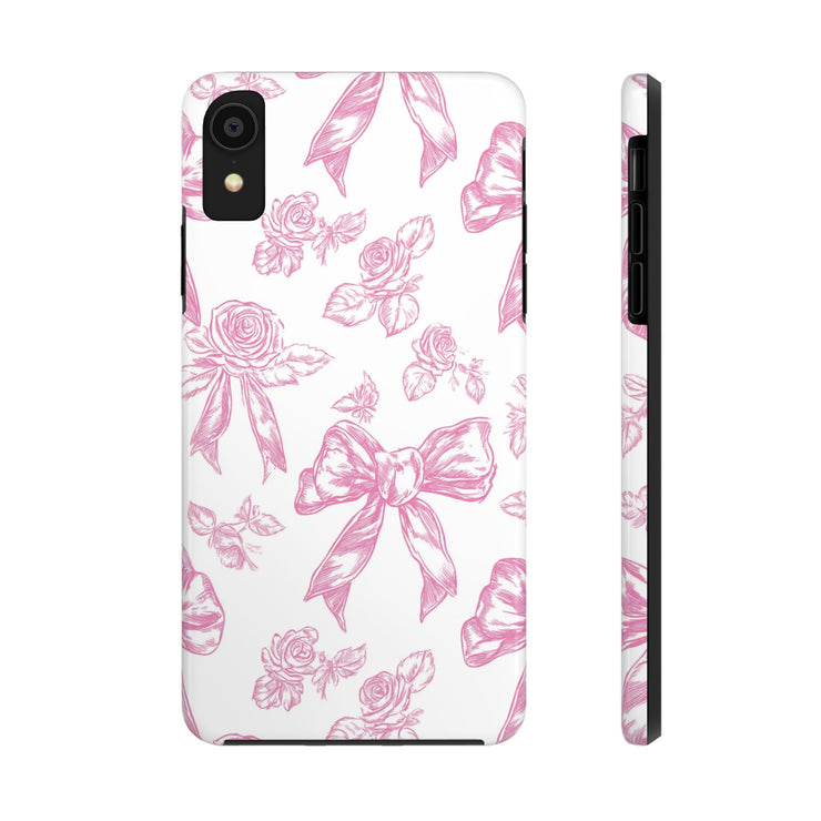 Pink Valentine Toile De Jouy Tough iPhone Case