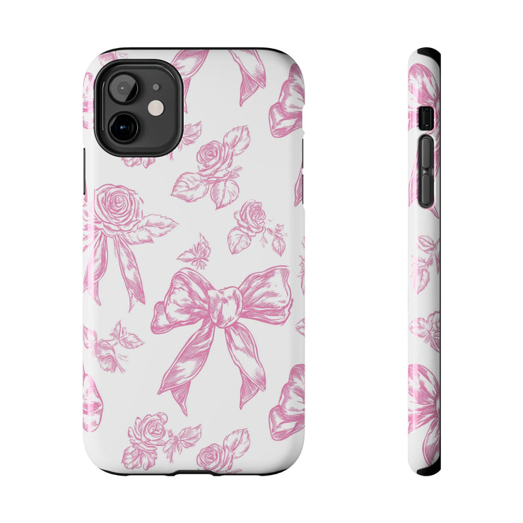 Pink Valentine Toile De Jouy Tough iPhone Case