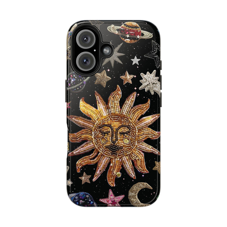 Sun Moon Star Faux Celestial Tough iPhone Case