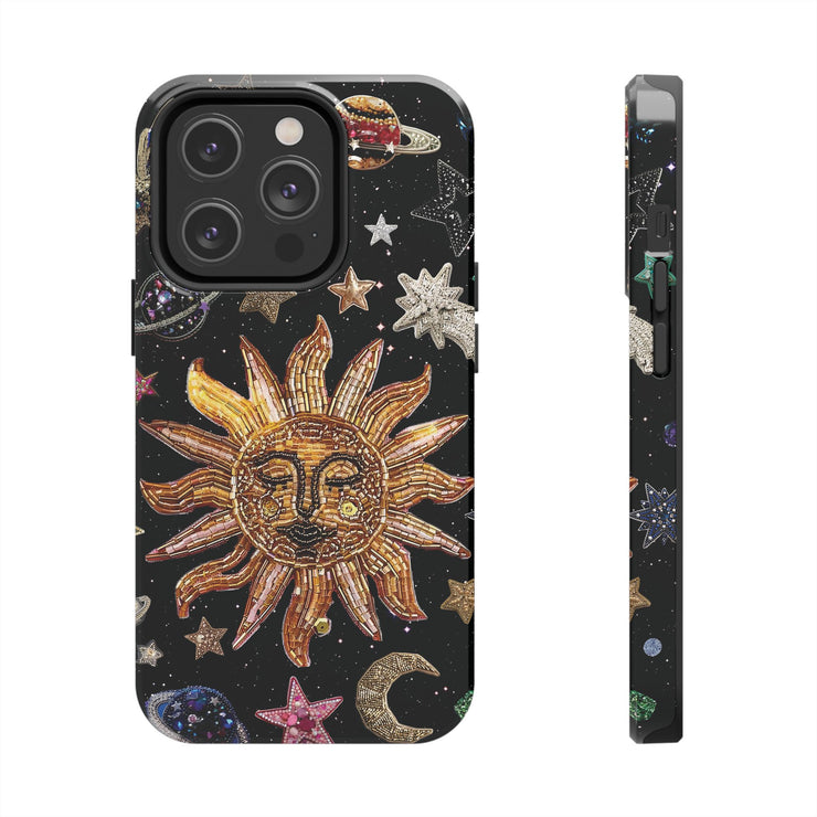 Sun Moon Star Faux Celestial Tough iPhone Case