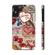 Cinnemon Girl Coquette Cherry With Bow Tough iPhone Case