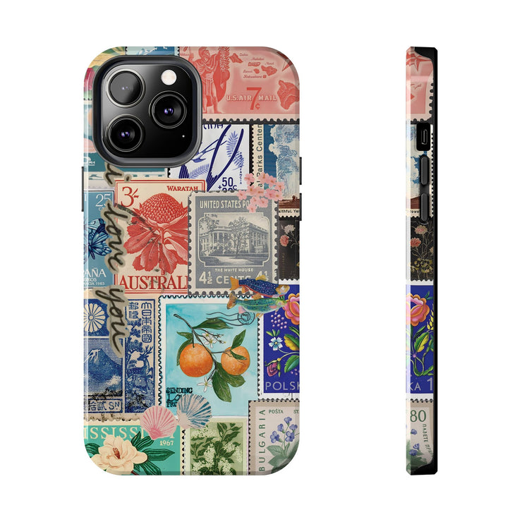 Vintage European Stamps Tough iPhone Case