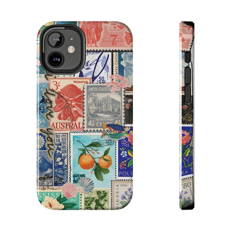 Vintage European Stamps Tough iPhone Case