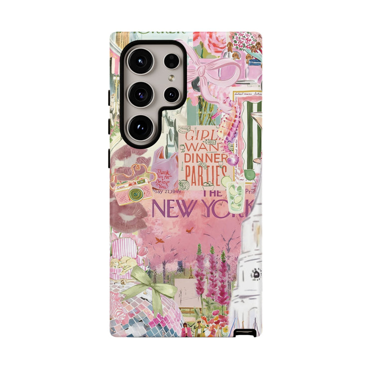 New York Pink Collage Samsung Cases