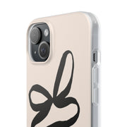 Black Bow on Cream Flexi iPhone Cases