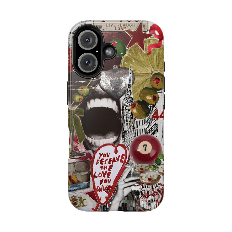 Red 7 Ball Coquette Collage Tough iPhone Case