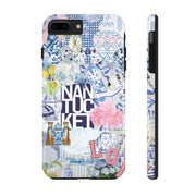 Blue Collage Tough iPhone Case