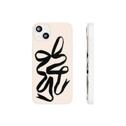 Black Bow on Cream Flexi iPhone Cases