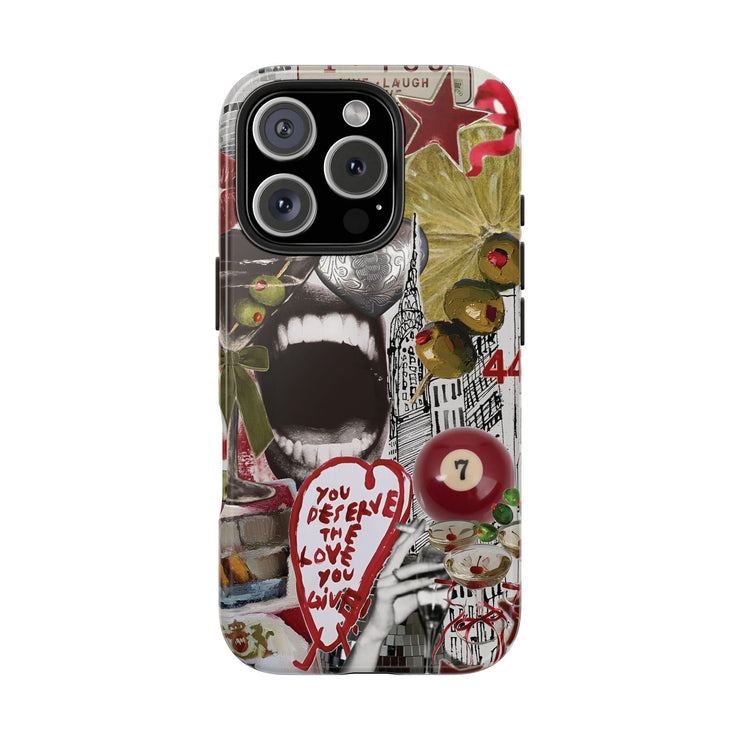 Red 7 Ball Coquette Collage Tough iPhone Case