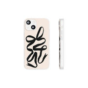 Black Bow on Cream Flexi iPhone Cases