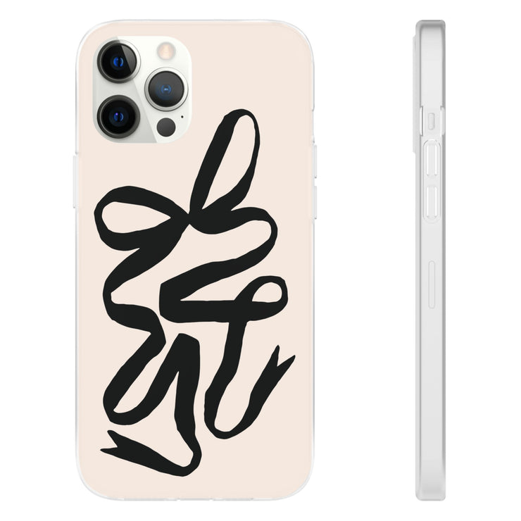 Black Bow on Cream Flexi iPhone Cases