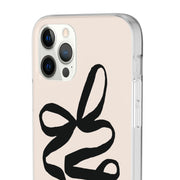 Black Bow on Cream Flexi iPhone Cases