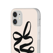 Black Bow on Cream Flexi iPhone Cases