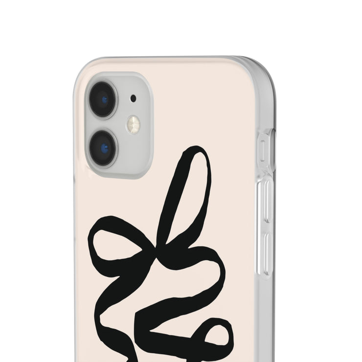 Black Bow on Cream Flexi iPhone Cases