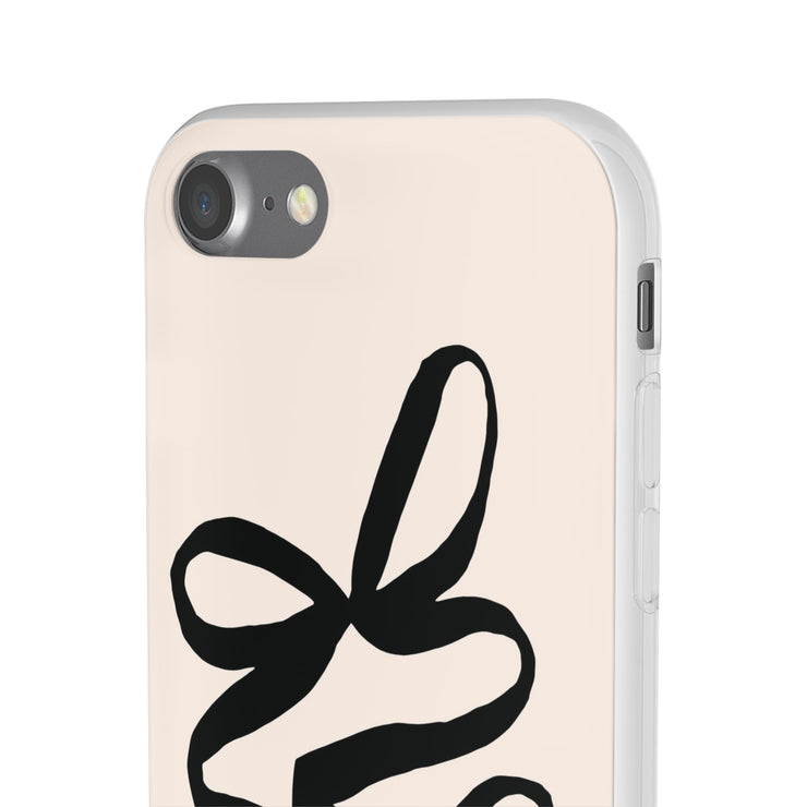 Black Bow on Cream Flexi iPhone Cases