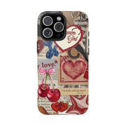 Cinnemon Girl Coquette Cherry With Bow Tough iPhone Case