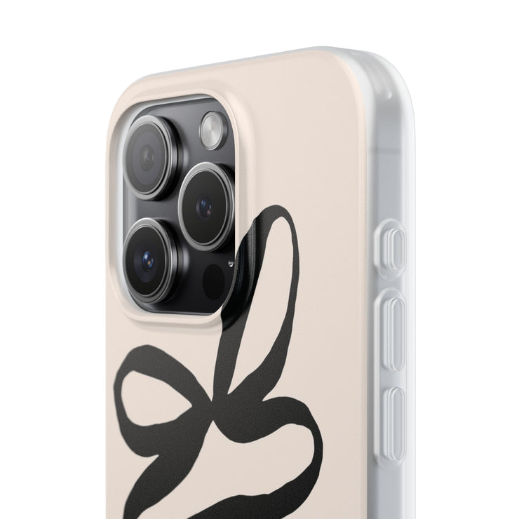 Black Bow on Cream Flexi iPhone Cases