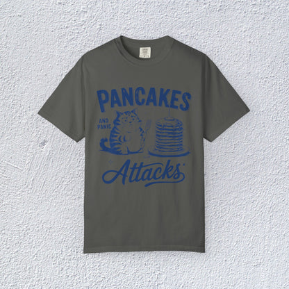 Pancakes and Panic Attacks T-Shirt, Mental Health Graphic Tee, Gift for Introverts