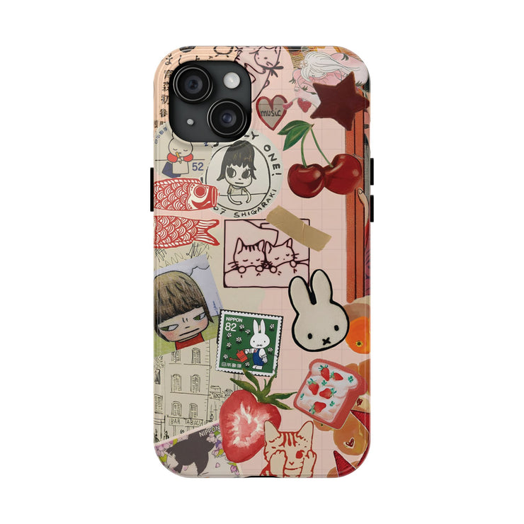 Collage Coquette Cherry Tough iPhone Case