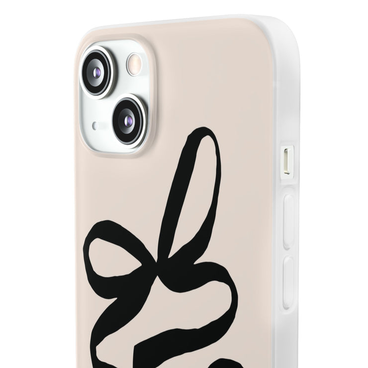 Black Bow on Cream Flexi iPhone Cases