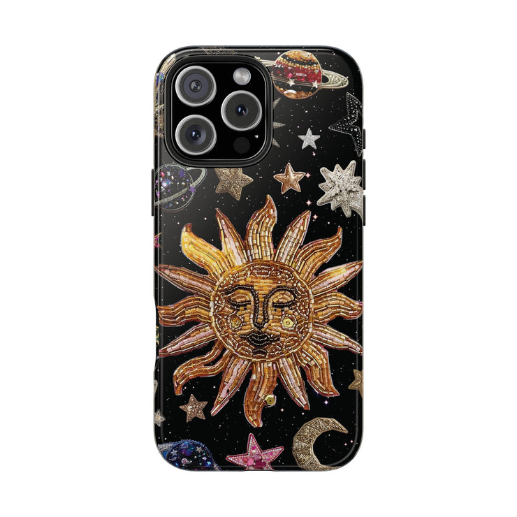 Sun Moon Star Faux Celestial Tough iPhone Case