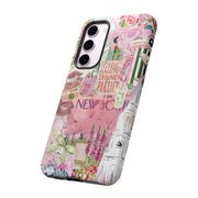 New York Pink Collage Samsung Cases