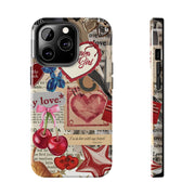 Cinnemon Girl Coquette Cherry With Bow Tough iPhone Case