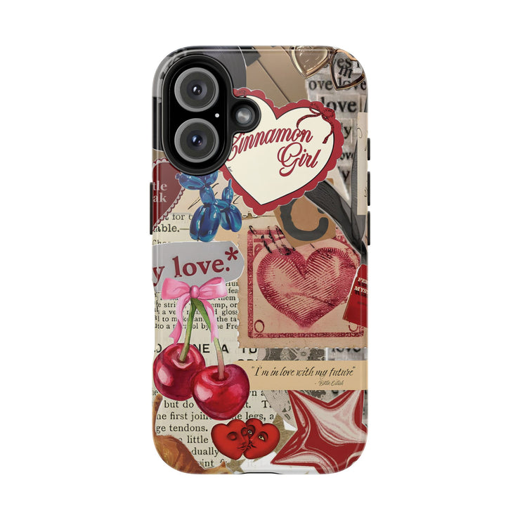 Cinnemon Girl Coquette Cherry With Bow Tough iPhone Case