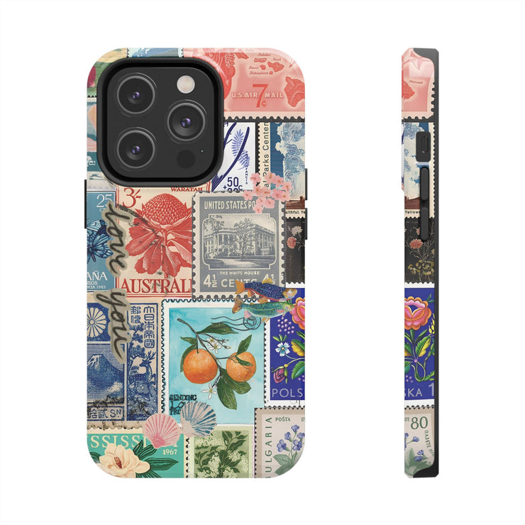 Vintage European Stamps Tough iPhone Case