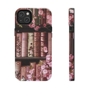 Books Bookshelf Pink Florals Tough iPhone Case