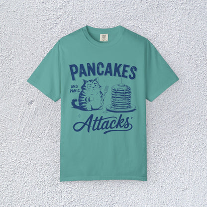 Pancakes and Panic Attacks T-Shirt, Mental Health Graphic Tee, Gift for Introverts