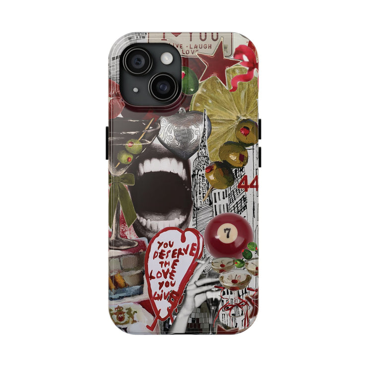 Red 7 Ball Coquette Collage Tough iPhone Case