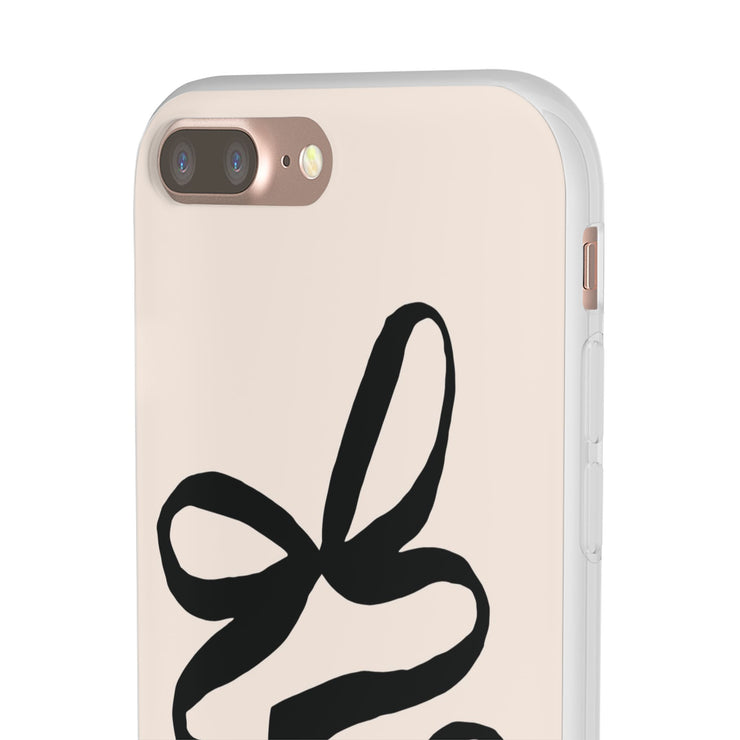 Black Bow on Cream Flexi iPhone Cases