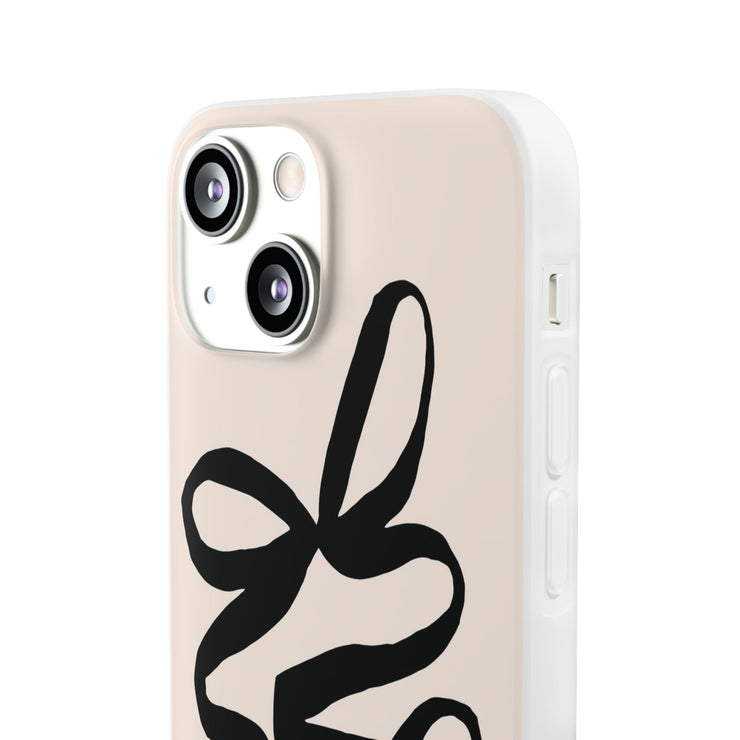 Black Bow on Cream Flexi iPhone Cases