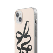 Black Bow on Cream Flexi iPhone Cases