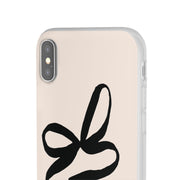 Black Bow on Cream Flexi iPhone Cases