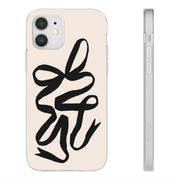 Black Bow on Cream Flexi iPhone Cases