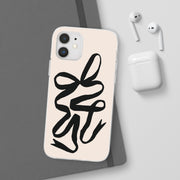 Black Bow on Cream Flexi iPhone Cases