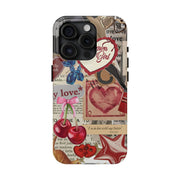 Cinnemon Girl Coquette Cherry With Bow Tough iPhone Case