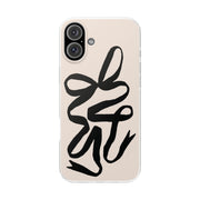 Black Bow on Cream Flexi iPhone Cases