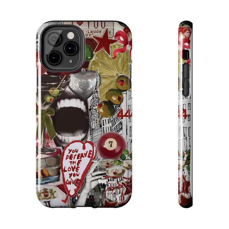 Red 7 Ball Coquette Collage Tough iPhone Case